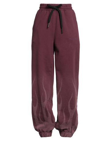 Shop Vision Of Super Woman Pants Burgundy Size M Cotton In Red