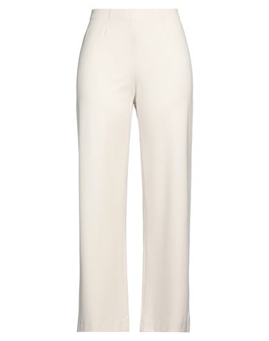 Seductive Woman Pants Off White Size 14 Polyester, Viscose, Wool, Elastane In Beige