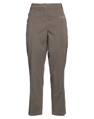 Fabiana Filippi Woman Pants Grey Size 8 Cotton, Elastane, Ecobrass In Brown