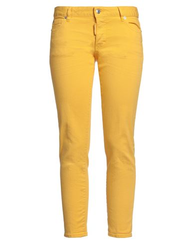 Dsquared2 Woman Jeans Yellow Size 6 Cotton, Elastane