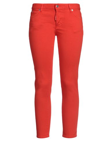 Dsquared2 Woman Jeans Tomato Red Size 4 Cotton, Elastane