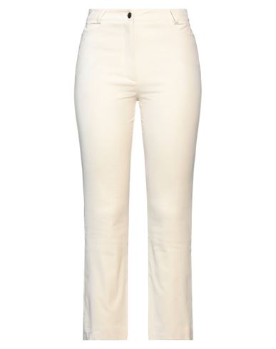 D-exterior D. Exterior Woman Pants Ivory Size 6 Cotton, Viscose, Elastane In White