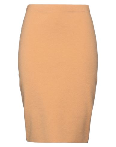 D-exterior D. Exterior Woman Midi Skirt Camel Size S Mohair Wool, Polyester In Beige