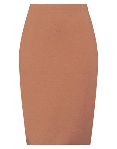 D-exterior D. Exterior Woman Midi Skirt Brown Size L Mohair Wool, Polyester