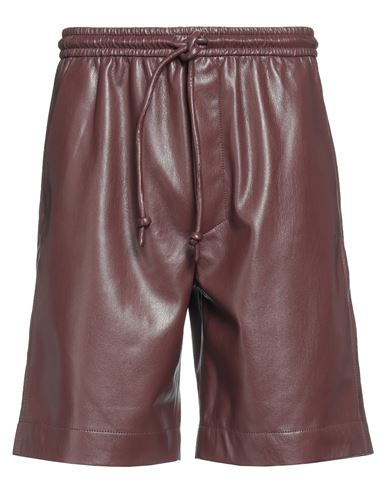 Nanushka Man Shorts & Bermuda Shorts Cocoa Size Xs Polyurethane, Polyester In Brown