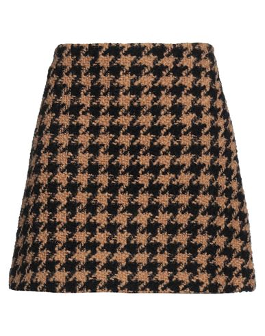 Msgm Houndstooth Mini Skirt In Beige