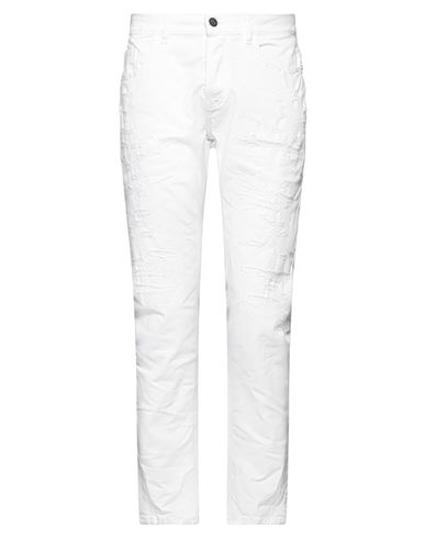 Frankie Morello Man Pants White Size 34 Cotton, Elastane