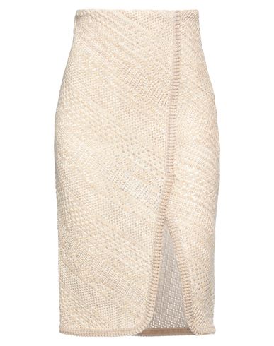 Ermanno Scervino Woman Midi Skirt Sand Size 8 Cotton, Viscose In Beige
