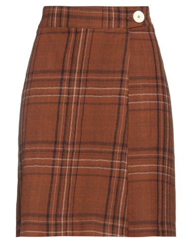 Alysi Woman Mini Skirt Brown Size 6 Virgin Wool