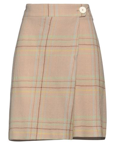 Alysi Woman Mini Skirt Sand Size 4 Virgin Wool In Beige