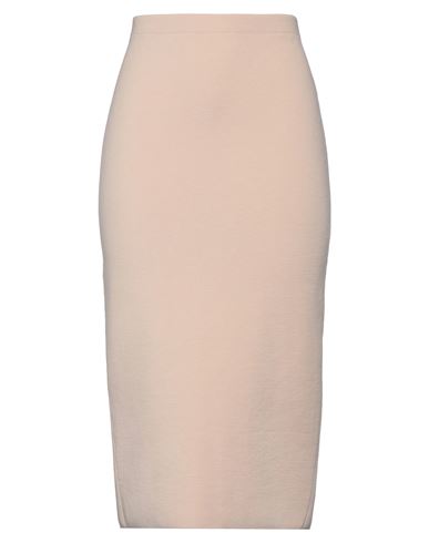 D-exterior D. Exterior Woman Midi Skirt Beige Size Xl Merino Wool, Polyester