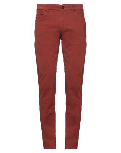 Pt Torino Man Pants Brick Red Size 35 Modal, Cotton, Elastane