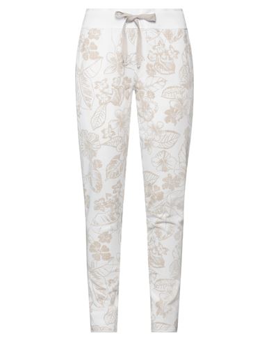 Juvia Woman Pants White Size S Cotton, Polyester