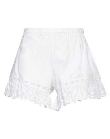 Shop Loretta Caponi Woman Shorts & Bermuda Shorts White Size S Cotton