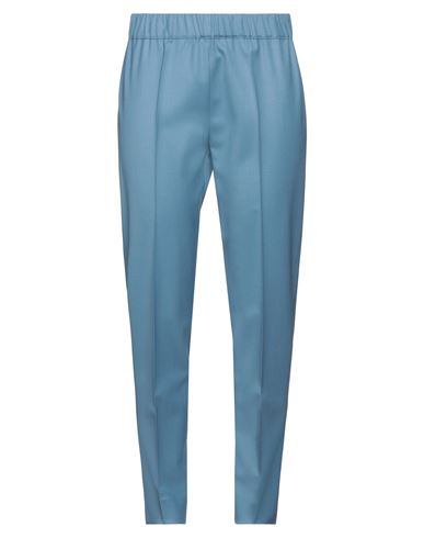 D-exterior D. Exterior Woman Pants Pastel Blue Size 6 Wool, Lycra