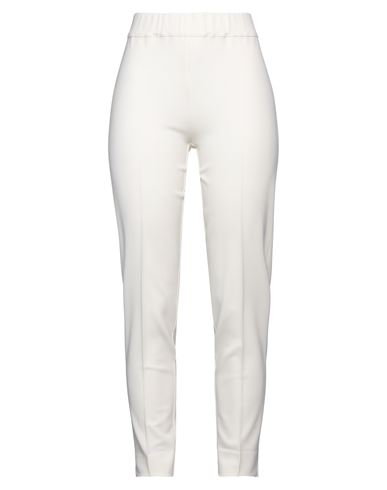 D-exterior D. Exterior Woman Pants Ivory Size 2 Wool, Lycra In White