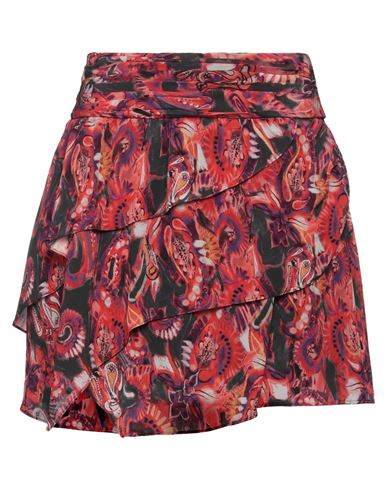 Iro Woman Mini Skirt Red Size 10 Viscose, Silk