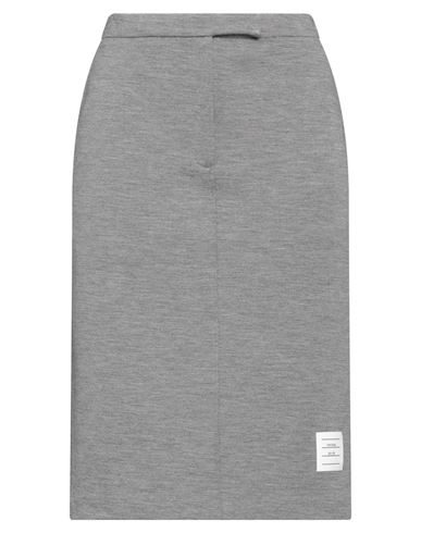 Shop Thom Browne Woman Midi Skirt Grey Size 6 Virgin Wool