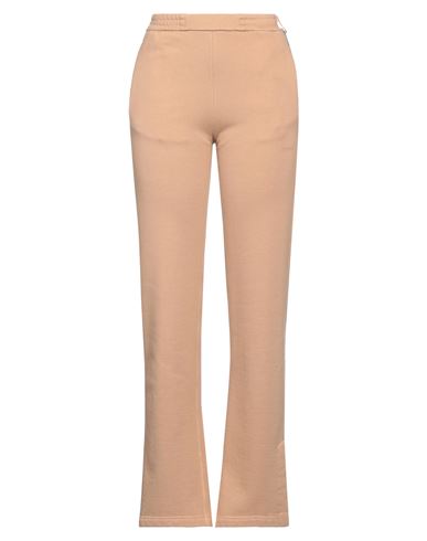 Off-white Woman Pants Camel Size L Organic Cotton In Beige