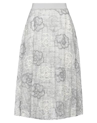 D-exterior D. Exterior Woman Midi Skirt Light Grey Size 4 Polyester, Alpaca Wool, Mohair Wool, Polyamide, Wool