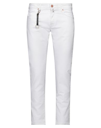 Incotex Man Jeans White Size 40 Cotton, Elastane