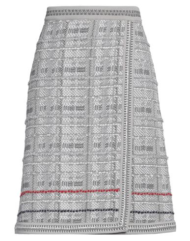 Thom Browne Woman Midi Skirt Grey Size 6 Cotton, Viscose, Polyamide, Polyester In Gray