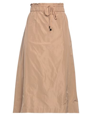 Peserico Woman Midi Skirt Sand Size 10 Polyester, Wool, Cashmere, Metallic Fiber In Beige