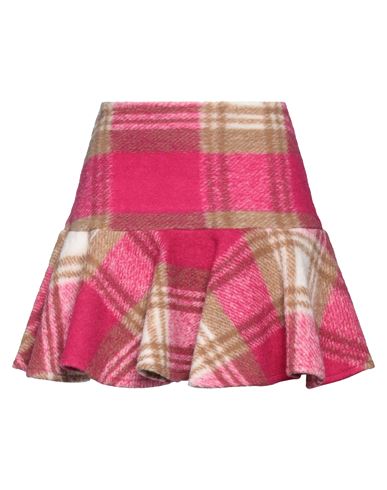Giulia N Woman Mini Skirt Fuchsia Size M Polyester, Virgin Wool In Pink