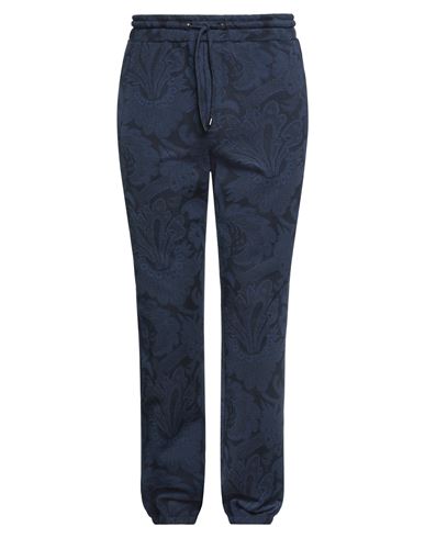 Etro Man Pants Blue Size M Cotton, Polyester