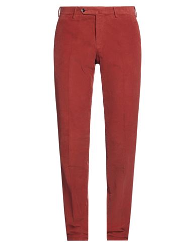 Pt Torino Man Pants Brick Red Size 32 Cotton, Elastane