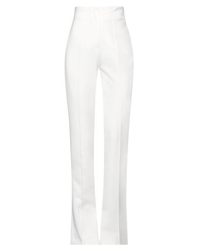Actualee Woman Pants Ivory Size 8 Polyester, Elastane In White