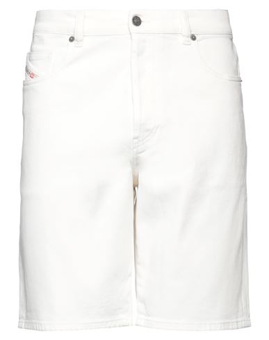 Diesel Man Denim Shorts White Size 33 Cotton, Elastane