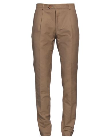 Tombolini Man Pants Camel Size 40 Cotton, Polyester In Beige