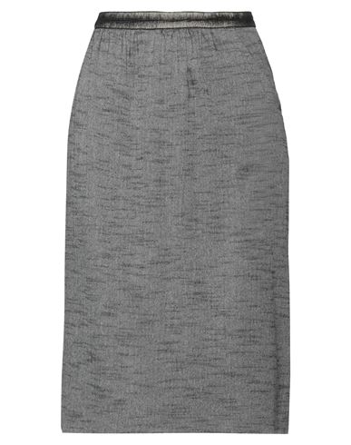 Manila Grace Woman Midi Skirt Lead Size 8 Wool, Viscose, Polyester, Cotton, Elastane In Grey