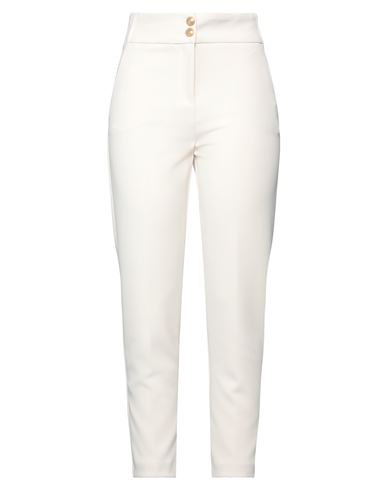 Nenette Woman Pants Cream Size 4 Polyester, Elastane In White