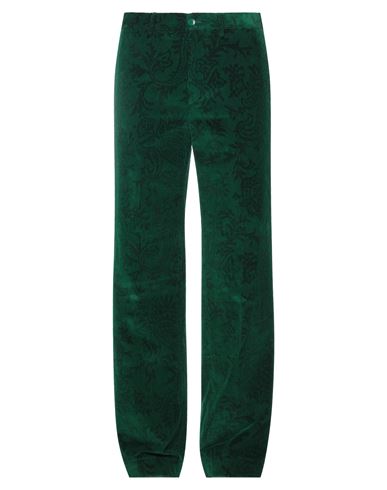 Etro Man Pants Emerald Green Size 36 Cotton