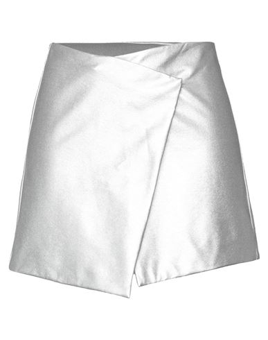 Alessandro Vigilante Woman Mini Skirt Silver Size 4 Modal, Polyamide, Elastane