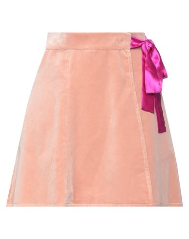 Crida Milano Woman Mini Skirt Blush Size 2 Silk, Cotton In Pink
