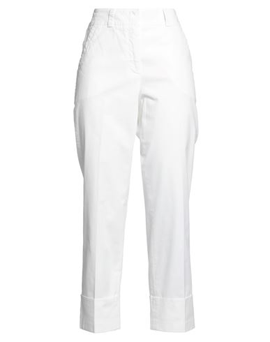 Peserico Woman Pants White Size 4 Cotton, Elastane