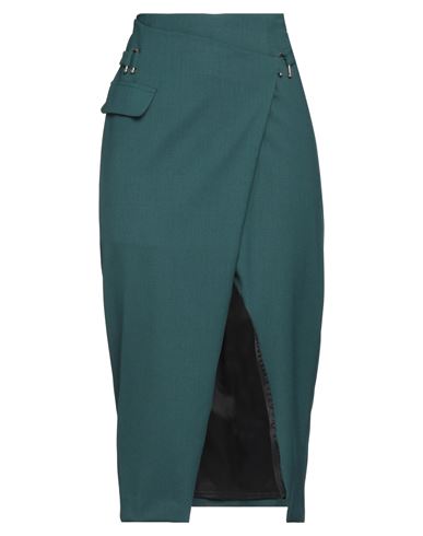 Patrizia Pepe Woman Midi Skirt Deep Jade Size 4 Polyester, Virgin Wool, Elastane In Green