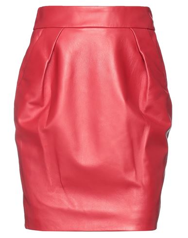 Alexandre Vauthier Woman Mini Skirt Red Size 8 Lambskin