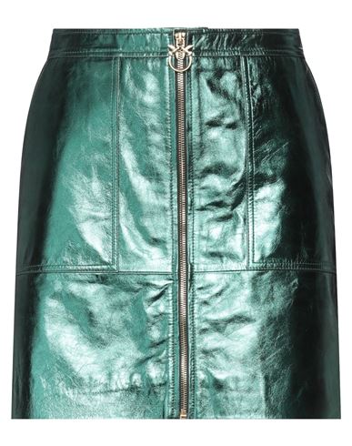 Pinko Woman Mini Skirt Emerald Green Size 4 Sheepskin, Acrylic, Polyurethane