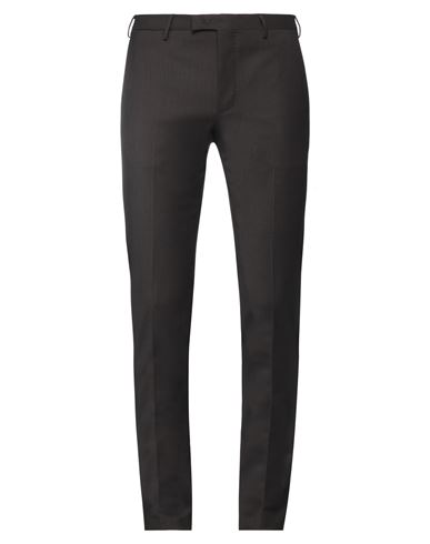 Pt Torino Man Pants Dark Brown Size 38 Virgin Wool, Elastane In Brown