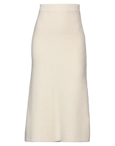 Shop Chloé Woman Midi Skirt Ivory Size M Cashmere In White