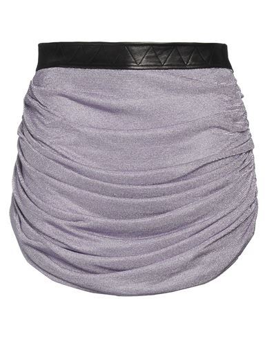 Khaite Woman Mini Skirt Lilac Size 8 Viscose, Polyester, Lambskin In Purple