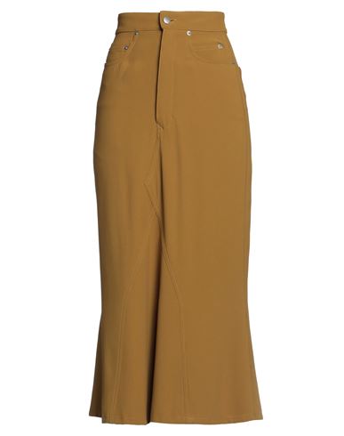Rick Owens Woman Midi Skirt Mustard Size 6 Viscose, Acetate In Yellow