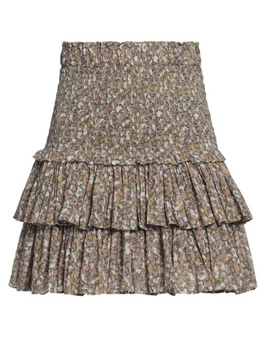 Isabel Marant Étoile Marant Étoile Woman Mini Skirt Khaki Size 4 Organic Cotton In Beige
