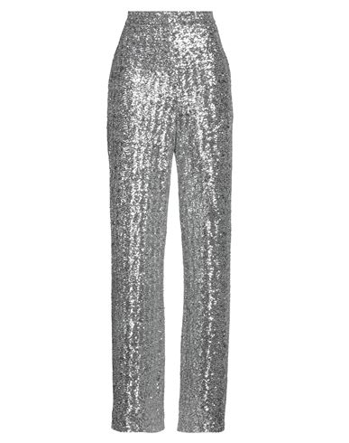 Msgm Woman Pants Silver Size 4 Polyester