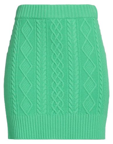 Shop Eleonora Gottardi Woman Mini Skirt Green Size M/l Eco-cashmere, Merino Wool