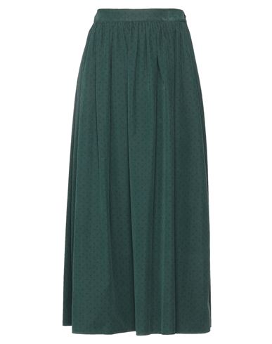 Alessia Santi Woman Long Skirt Dark Green Size 6 Cotton
